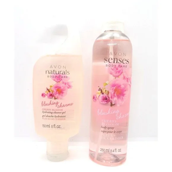 Avon Blushing Charm Cherry Blossom Shower Gel Body Spray